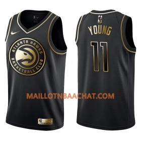 Maillot NBA Atlanta Hawks Trae Young 11 Nike Noir Golden Edition Swingman - Homme